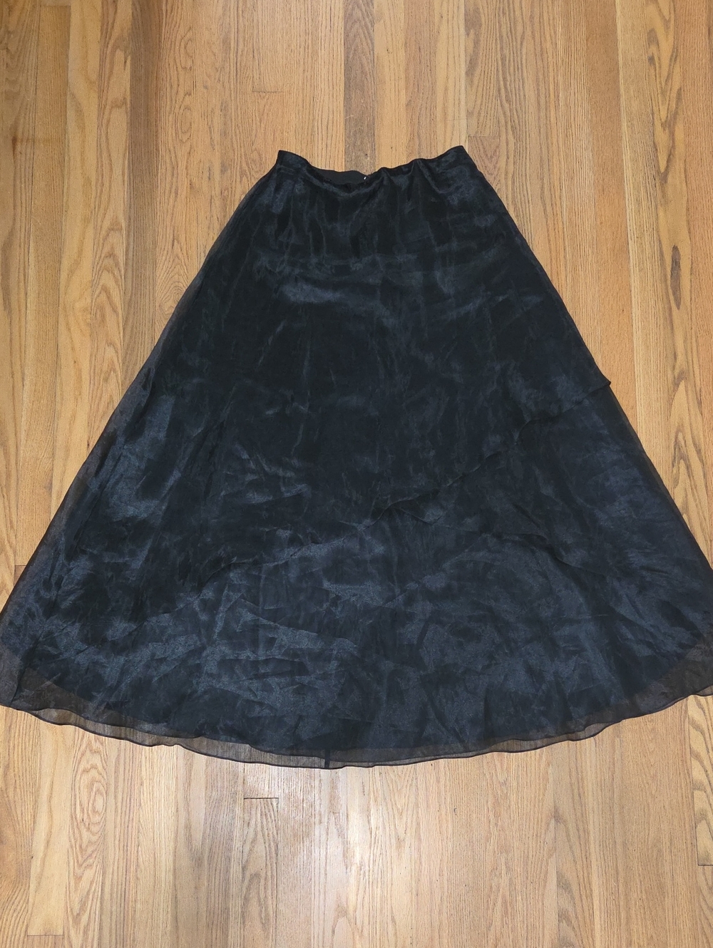 Alex Evenings Black Tulle A-Line Skirt